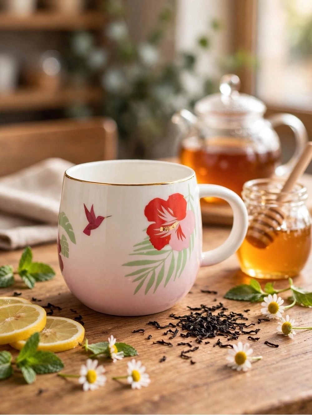 🆕 DAVIDsTEA Mug - Tropical Hibiscus